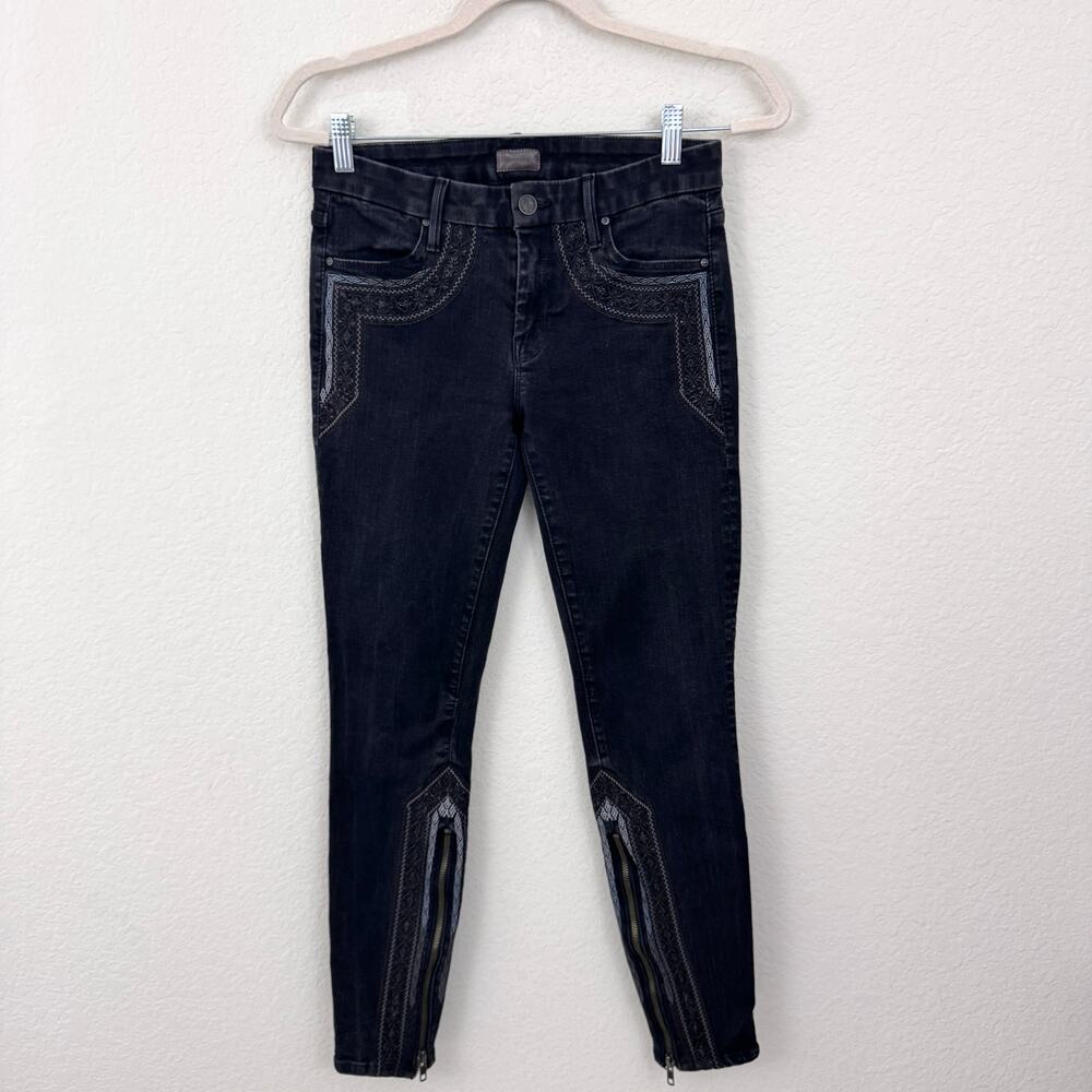 Mother Womens The Looker Inside Zip Jeans Size 28 Black Sheep And The Princess